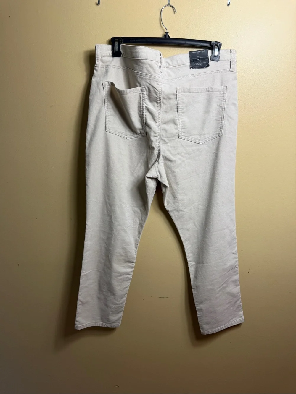 NWT Banana Republic Slim Velvet Jeans Off-White Cream Size 18/34 Ankle High Rise